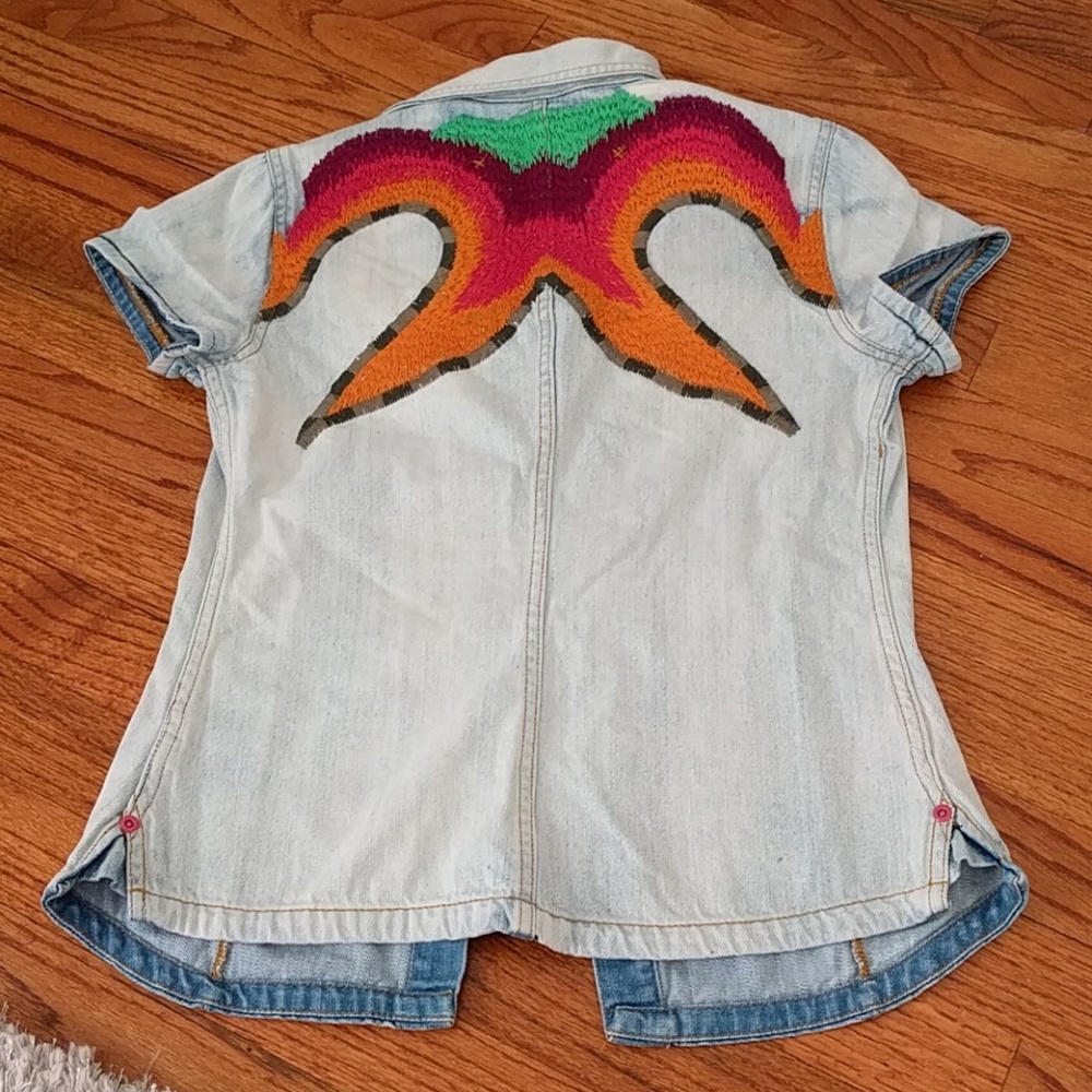 Oilily Coachella jean top with embroidery